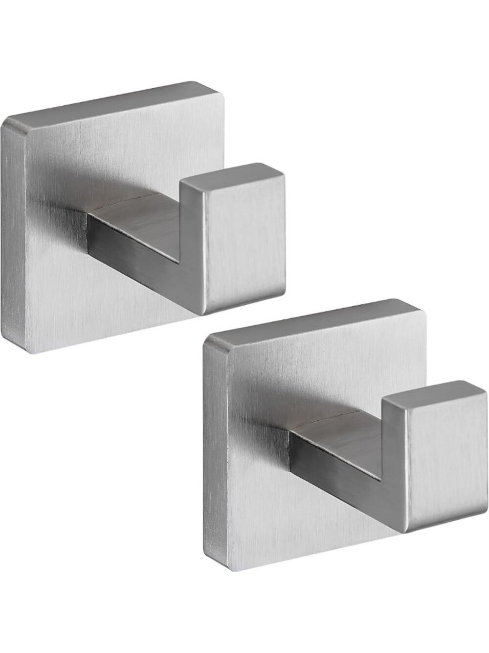Heavy Duty Stainless Steel Towel Hooks - Modern Wall Mounted 2 Pack for